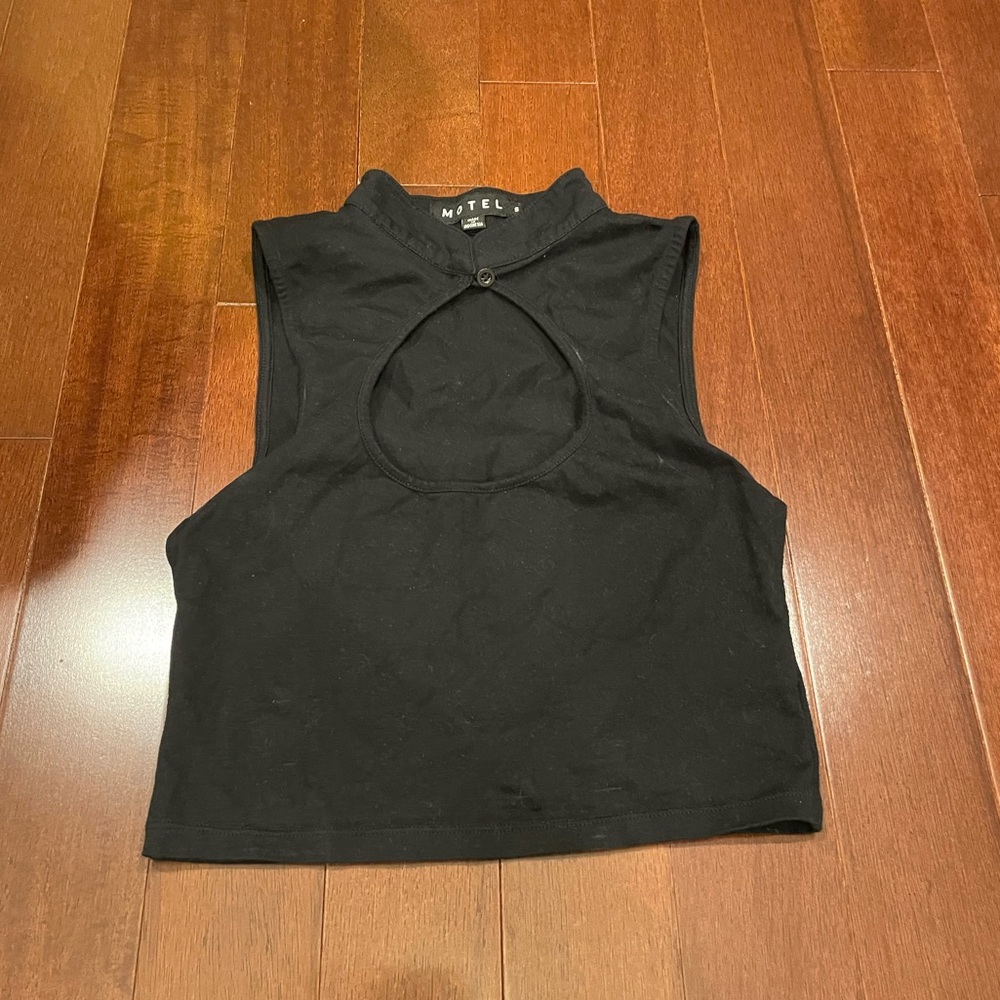Motel Rocks Black Cutout Crop Top